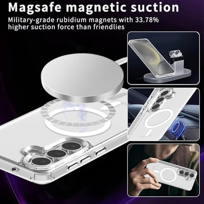 Lunivop for Samsung Galaxy s25 Case Hard [Compatible with Magsafe Wireless Charging] Yellowing Resistant Magnetic Cover Clear para S 25 6.2'' 5G 2025 Rugged Best Phone Cases Clear - color: Clear, size: Compatible with Samsung Galaxy S25