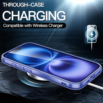 JETech Case ONLY for iPhone 16 Plus 6.7-Inch, Non-Yellowing Shockproof Phone Bumper Cover, Anti-Scratch Clear Back (Ultramarine) - color: Ultramarine, size: iPhone 16 Plus