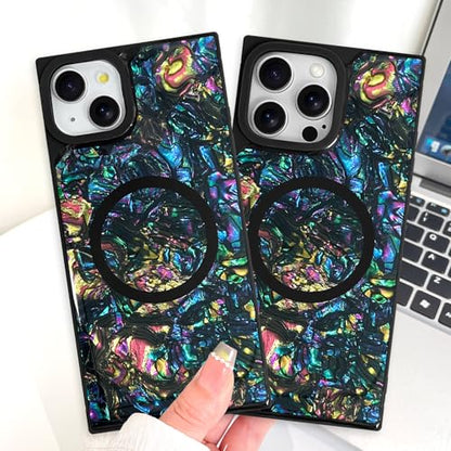 AIGOMARA Magnetic Rectangle for iPhone 15 Plus Case, Abalone Shell - color: Abalone, size: iPhone 15 Plus