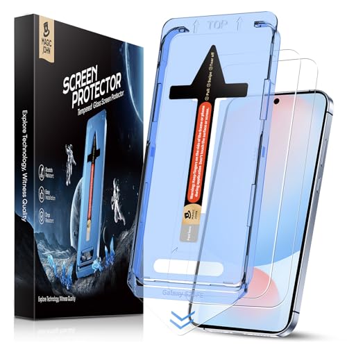 MAGIC JOHN 2 Pack for Samsung Galaxy S24 FE Tempered Glass Screen Protector | 6.7inch, Easy Installation, HD Clear, Auto Dust-Elimination, Bubble Free - size: S24 FE 6.7inch