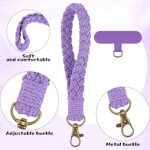 Ymapinc 3 Pack Phone Wrist Strap, Colorful Phone Lanyard Bracelet with Universal Patch, Wristlet Keychain for Smartphones – Compatible with 4-6.7 Inch Full-Coverage Cases