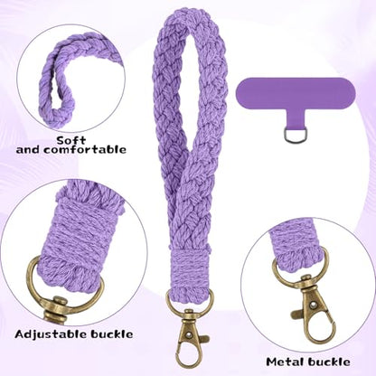 Ymapinc 3 Pack Phone Wrist Strap, Colorful Phone Lanyard Bracelet with Universal Patch, Wristlet Keychain for Smartphones – Compatible with 4-6.7 Inch Full-Coverage Cases