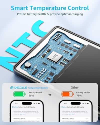 “Air” Power Bank for MagSafe 5000mAh Ultra Slim Battery Charger Case | Magnetic Wireless Portable Battery Charger Case with USB-C Cable, Compatible with iPhone 17/16/15/14/13/12 Series Only (Grey) - color: Gray