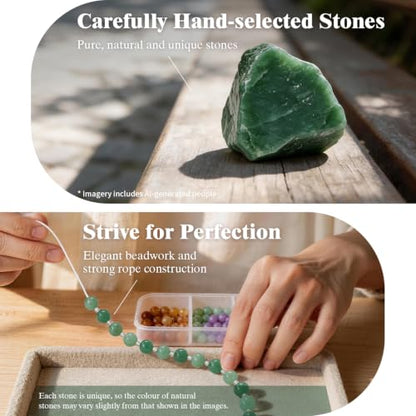 SURPHY Natural Stone Phone Charm, Beaded Phone Wrist Strap with Tether Tab - color: Aventurine Green