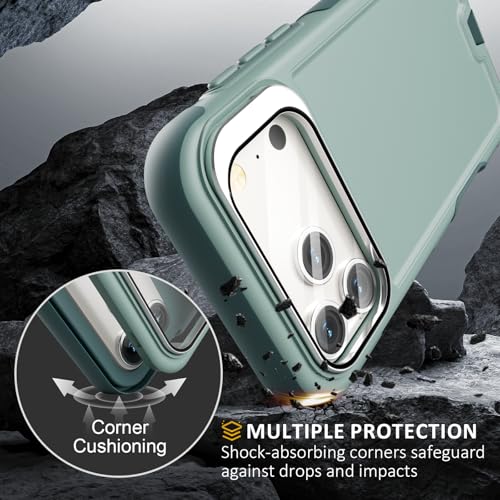 Follaroma Magnetic for iPhone 17 Pro Case with Camera Stand, Green, 6.3" | Built-in Glass Camera Cover,Compatible with MagSafe,Heavy Duty Shockproof Protective,Military-Grade Anti-DropDual Layer Cover - color: Green, size: iPhone 17 Pro 6.3''