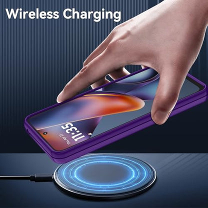 for Motorola Moto G 5G 2025/2026 Case with HD Screen Protector, Moto G Play 2026 Heavy Duty Shockproof Military Grade Full Body Protection Phone Cover (Purple) - color: Purple