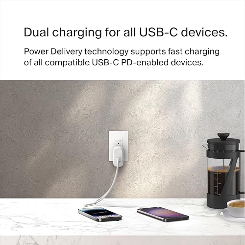 Belkin 60W Dual USB C Charger Block, 2 Pack, PPS Fast Charging - style: 60W White 2-pack