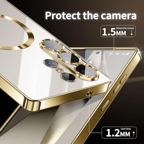 Hurgoer for Samsung Galaxy S26 Case.Soft TPU Electroplated Frame Cover with Clear Back.Drop Tested Protective Full Body Case.Thin Light Slim (Gold, S26) - color: Gold, size: S26
