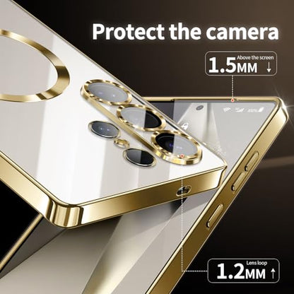 Hurgoer for Samsung Galaxy S26 Case.Soft TPU Electroplated Frame Cover with Clear Back.Drop Tested Protective Full Body Case.Thin Light Slim (Gold, S26) - color: Gold, size: S26