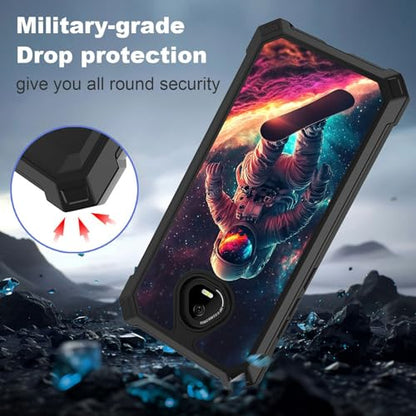 for Schok Volt Sv67q Sv67332 Case with Screen Protector, Military Grade Drop Protection, Dual Layer Hybrid Shockproof Protection TPU Phone Case for Schok Volt Sv67q, Astronaut Snowboarding - color: Astronaut Snowboarding