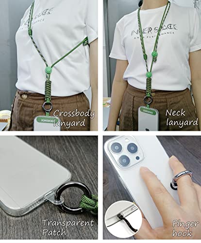 Phone Lanyard Crossbody, Anti Theft Phone Strap Adjustable Neck - color: Jungle Green