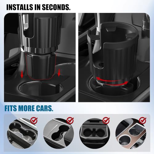 SAGRUILA 2-in-1 Cup Phone Holder for Car with up to 15W Wireless Charging