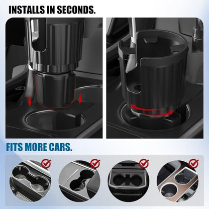 SAGRUILA 2-in-1 Cup Phone Holder for Car with up to 15W Wireless Charging