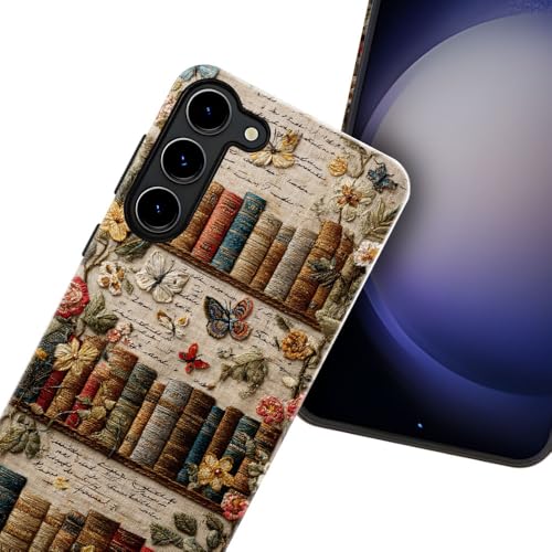Compatible with Samsung Galaxy S23 Case,Glossy Case All-Round Protection Shockproof Anti-Scratches TPU Cover,Cases for Man Woman-Antique Bookshelf - color: Antique Bookshelf, size: Galaxy S23