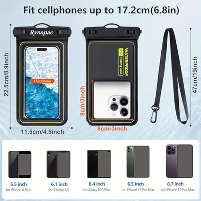 Waterproof Phone Pouch - 6 Colors Universal Touchscreen Waterproof Phone Bag for Swimming, Beach & Outdoor Use (Light Blue) - color: light blue