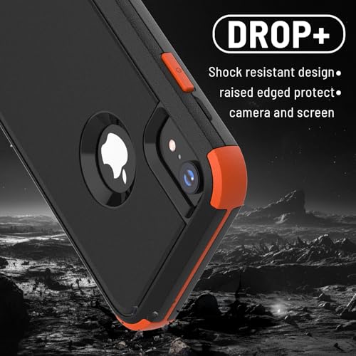 X-belmox for iPhone XR Phone Case [Dropproof] [Shockproof] - Black Orange - color: Black/Orange
