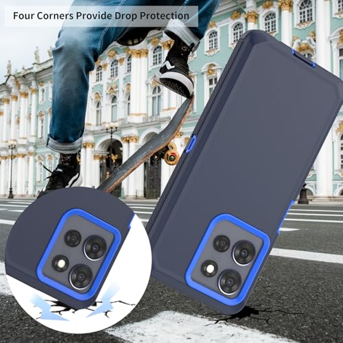 Rugged Phone Case for Moto G Power 5G 2025/Moto G Play 2025, with Belt Clip Holster & Kickstand Heavy Duty Shockproof Protective Full Body Case (Blue) - color: Blue
