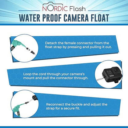 Waterproof Phone & Camera Float Wrist Strap for Underwater | Waterproof Float Strap Compatible with GoPro Hero 13, Insta360 X4, DJI Action 5 Pro, iPhone, OM System TG-7 & Kodak WPZ2 - color: Turquoise Splash