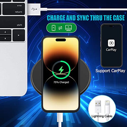 Battery Case for iPhone 14 Pro Max, Upgraded 10800mAh Rechargeable Portable Extended Battery Pack Supported Qi Wireless Charging Case Compatible with iPhone 14 Pro Max (6.7 inch) Charger Cover(Black) - size: iPhone 14 Pro Max (6.7 inch)