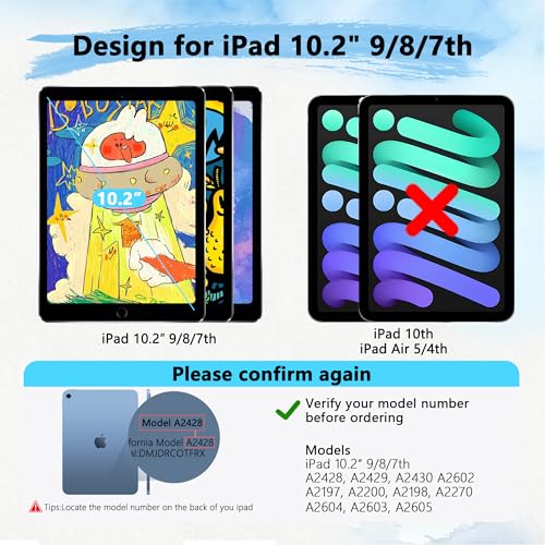 3 Pack Paper Screen Protector for iPad 10.2" 9/8/7th 2021-2019+2 Pencil Tip - size: iPad 10.2" 9th/8th/7th