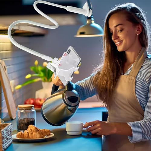 Bedside Phone Holder Clip Multifunctional Adjustable - color: White