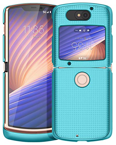 Grid Series for Motorola RAZR 5G (2020) Flip Phone Case - Teal Mint | Slim Hard Shell Cover, Satisfying Texture, Matte, For Moto XT2071 - color: Mint