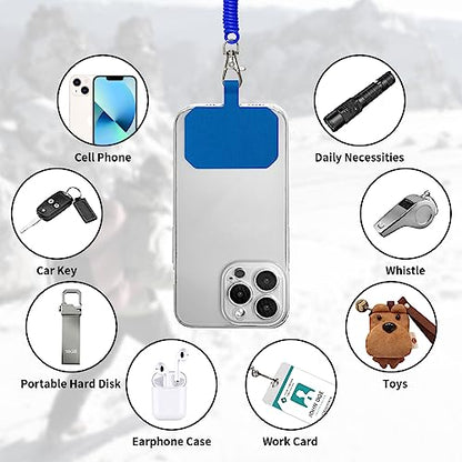 HOTEMIA Phone Lanyard - Anti Theft & Drop Protection for iPhone, Most Cell Phones - Black & Blue - color: Black+Blue