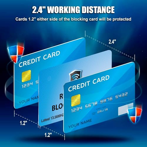 SaiTech IT 5 Pack RFID Blocking Card for Credit Debit ID Card, Sky Blue | Slim Anti-Theft Contactless NFC RFID Blocker Protector, Easily Fit into Wallet and Purse, for Men & Women - color: Sky Blue