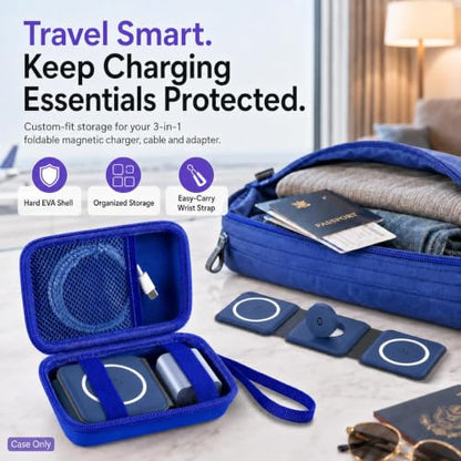 ANKHOH Travel Case for Iseyyox/for RTOPS/for QUZUDN 3 in 1 Wireless Charger - color: Blue