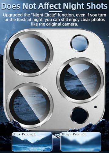 ZXZone for iPhone 16 Pro/iPhone 16 Pro Max Camera Lens Protector, Strong Adhesion Aluminum alloy & Sapphire Glass material [Drop Protection] 9H Tempered Glass Camera Cover screen Metal Ring Case Friendly Scratch Resistant Easy to Install (Silver) - color: