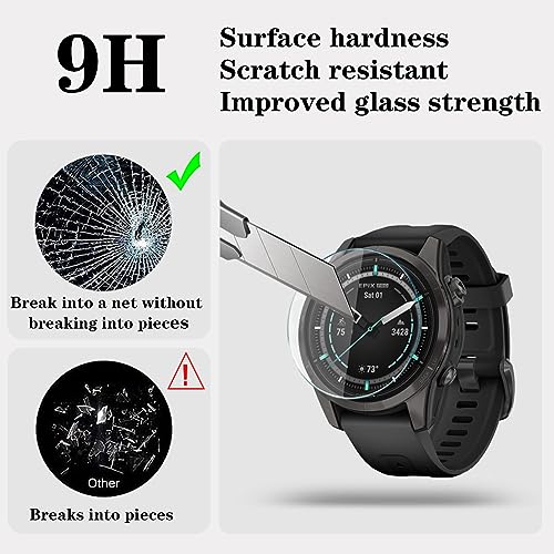 Screen Protector for Garmin Epix pro 42MM/Fenix 7S and TPU Protective Case | HUADU,9H Tempered Glass Film,Anti-Scratch,High Definition,Full Coverage,Soft Watch Cover - size: Garmin EPIX pro 42MM