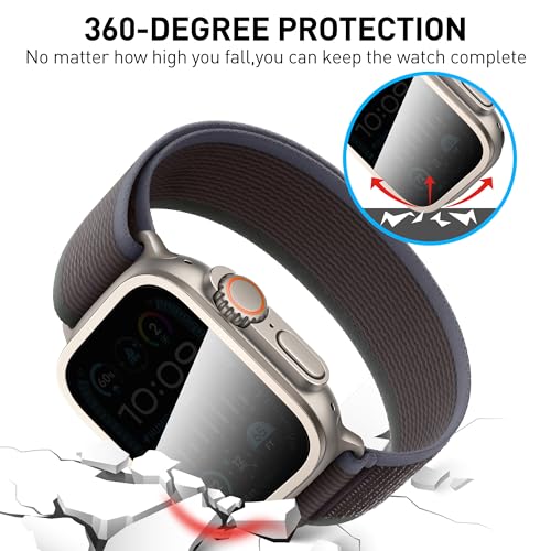 Suoman 2-Pack for Apple Watch Ultra 3/2/1 49mm Privacy Screen Protector, [Anti-peeping] Tempered Glass Ultra-Thin Full Coverage protective film -Titanium+Titanium - color: Privacy-Titanium+Titanium