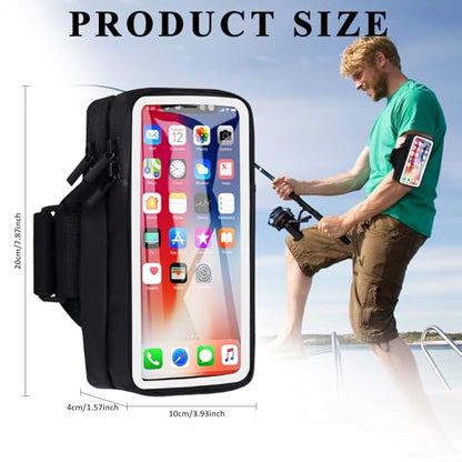 Phone Holder for Running Armband Cell Phone Holder iPhone 17 16 16e 15 14 13 12 11 Pro Max Xs Xr X Plus Mini Galaxy Ultra S26 Note, Sports Arm Bag Bands Fit Exercise Gym Workout Runner Hiking - color: 11-Black with Clear Window