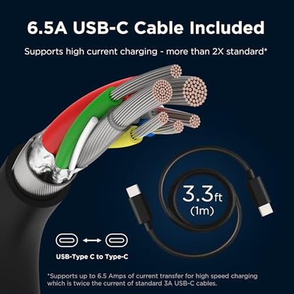 Motorola TurboPower 68W USB-C Wall Charger + 3.3ft 6.5 Amp Cable, Fastest for Moto G Stylus (2025),Motorola Razr+ (Plus) 2025/2024,Razr Ultra,Edge+ (Plus) 2022/2023,Edge 2025/24/23 (Pack of 2) - size: 68W (Pack of 2)