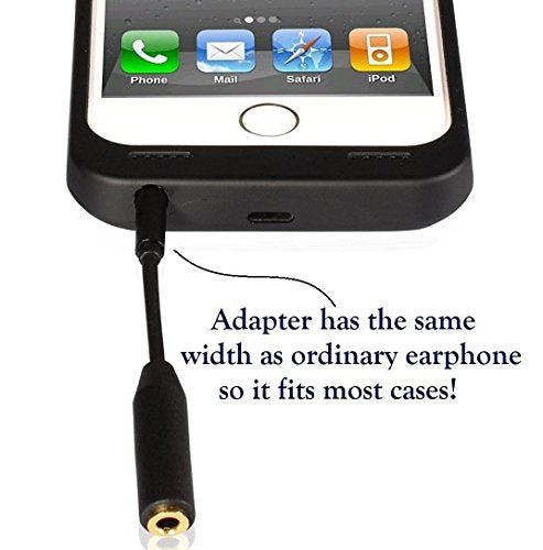 Accessonico 3 Pack Headset Audio Jack Extender, 3.5mm Headphone AUX Extension Adapter for Juice Pack, for Battery Charger Case, Power Case, for Smartphones, Tablets