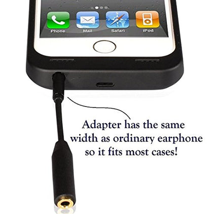 Accessonico 3 Pack Headset Audio Jack Extender, 3.5mm Headphone AUX Extension Adapter for Juice Pack, for Battery Charger Case, Power Case, for Smartphones, Tablets