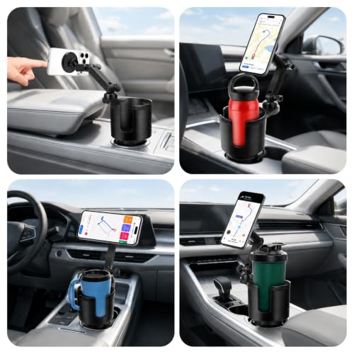 Magnetic Car Cup Holder Phone Holder, 2-In-1 Cup Holder Extender for Car - color: Magnetic Holder