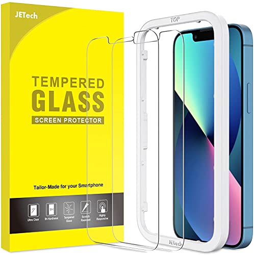 JETech Screen Protector for iPhone 13/13 Pro/17e, 2-Pack | 9H Tempered Glass, HD Clear, Anti-Scratch Protection, Easy Installation Tool - size: iPhone 13/13 Pro/17e