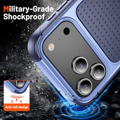 Designed for iPhone 17 Pro Max Case 2 in 1 Gift Militay Grade Drop Protective Rugged Heavy Duty Cover Shockproof Case for iPhone 17 Pro Max Phone Case for Women Men Boy Girl (Purple) - color: Purple