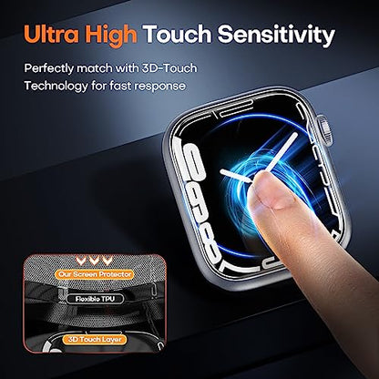 TOCOL 6 Pack Screen Protector for Apple Watch Series 9/8/7 41mm Flexible TPU Film Clear HD Soft Bubble-Free Self-Healing iWatch 9 (2023) Screen Protector 41mm | Self-Repair, Scratch-Resistant, Bubble-Free, HD Transparent, Ultra-Slim, Flexible TPU Protecti