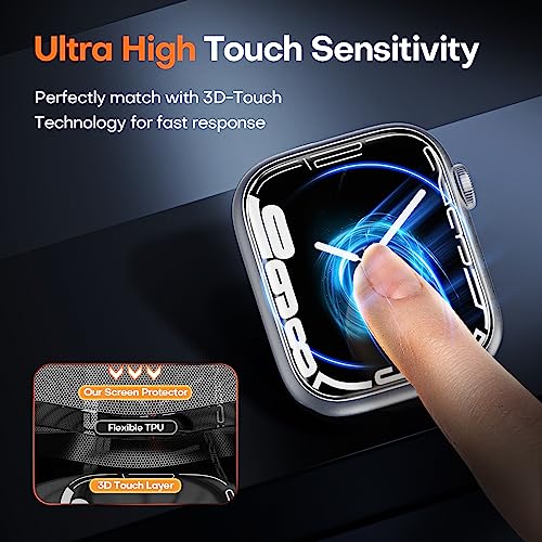 TOCOL 6 Pack Screen Protector for Apple Watch Series 9/8/7 41mm Flexible TPU Film Clear HD Soft Bubble-Free Self-Healing iWatch 9 (2023) Screen Protector 41mm - size: 41mm