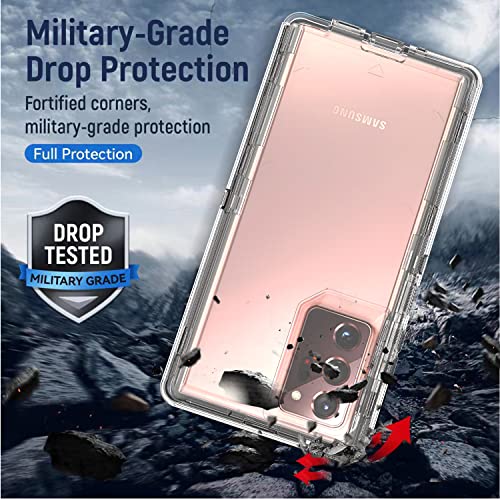 YmhxcY Galaxy Note 20 Ultra Case - 3 Layer Drop Protection, Shockproof, Clear Silicone Cover - Crystal Clear - color: Crystal Clear
