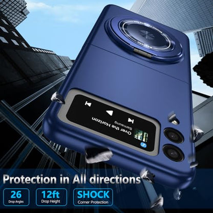 Magnetic Case for Samsung Galaxy Z Flip 3, [Compatible with MagSafe] Military Grade Shockproof Slim fit Samsung Z Flip 3 Phone Case with Magnetic Ring Kickstand Blue - color: Blue, size: Samsung Galaxy Z Flip 3