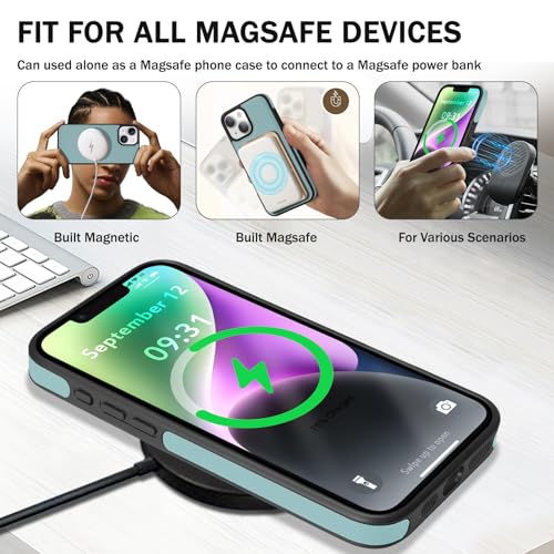 for iPhone 14 Wallet Case, 2-in-1 Detachable Phone Case, Card Holder RFID Blocking, Fashionable Faux Leather Card Slot & Folding Design (Blue 6.1'') - color: Blue, size: iPhone 14