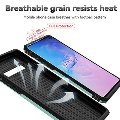 for Samsung Galaxy S10 Plus Case with Camera Lens Cover HD Screen Protector, Military-Grade Drop Tested Magnetic Ring Holder Kickstand Protective Phone Case for Samsung Galaxy S10+ Plus (Dark Green) - color: Dark Green with camera cover Military-Grade