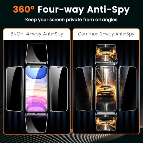 2 Pack 4 Way 360° Privacy Screen Protector for iPhone 11/iPhone XR, Horizontal and Vertical All Around Anti-Spy 9H Tempered Glass Film, Scratch Resistant, Zero Bubbles, Face ID Sensitive - size: iPhone 11/iPhone XR