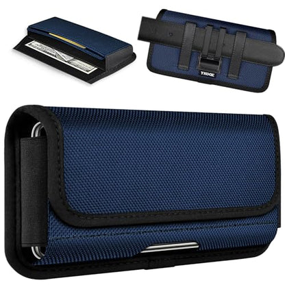 ykooe Rugged Nylon Holster Compatible with iPhone 16/15/14/13/12 Pro Max & Plus,17 Air Models, Galaxy S24/S23/S21/S20 FE Cell Phone Belt Holder for Men, Blue - XL - color: Blue, size: XL