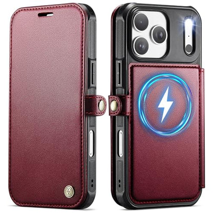 for iPhone 17 Pro Case Wallet Compatible with Magsafe, Wine Red - color: Wine Red, size: iPhone 17 Pro - 6.3"