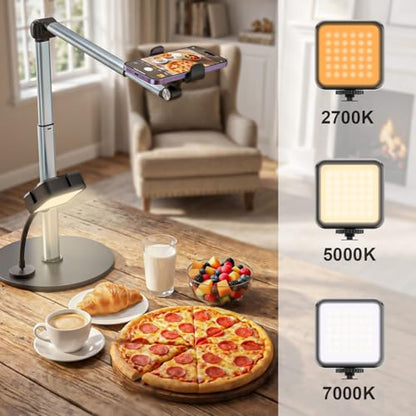 Overhead Phone Stand with Light for Video Recording