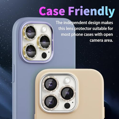 Camera Lens Protector for iPhone 16 Pro/16 Pro Max, Diamond Gold - color: Diamond Gold
